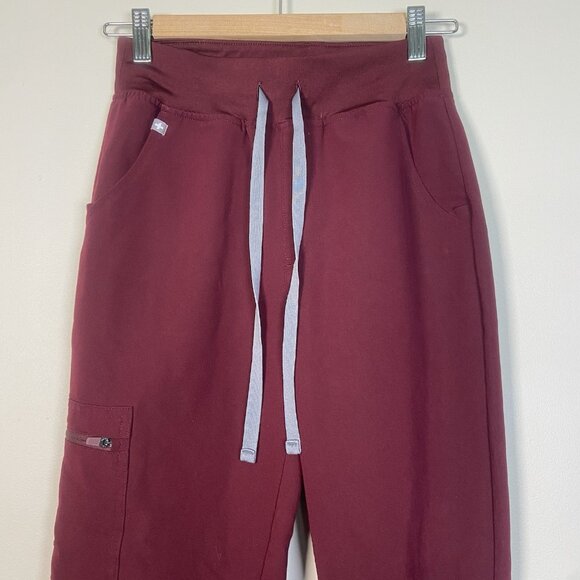 FIGS Zamora Jogger Scrub Pants Burgundy Red Technical Collection Size XS Nurse - Picture 2 of 12